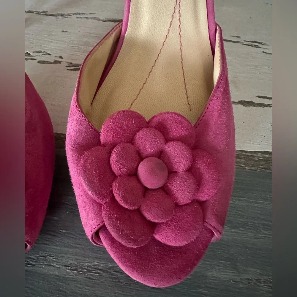 Kate Spade New York Women's Pink Suede Leather Slingback Sz 8‎